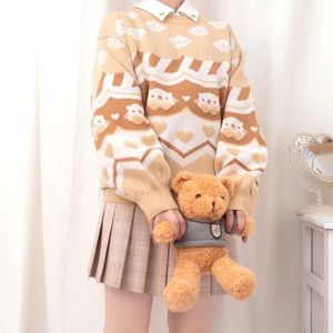 Tan Lakko Otter Soft Knit Crewneck Sweater